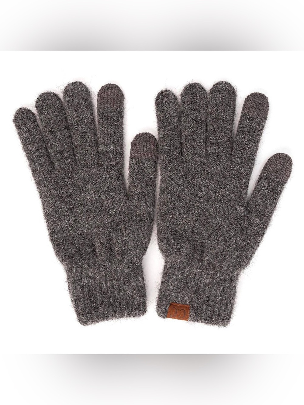 C.C Heather Charcoal Super Soft Chenille Touchscreen Compatible Gloves